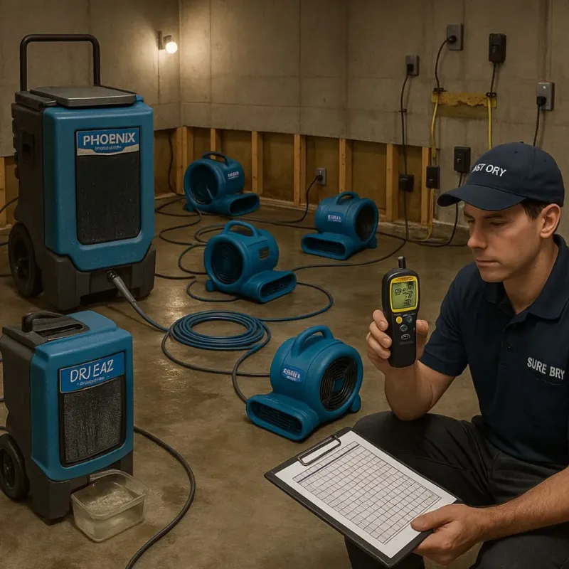Structural Drying and Dehumidification process in Dallam County, TX